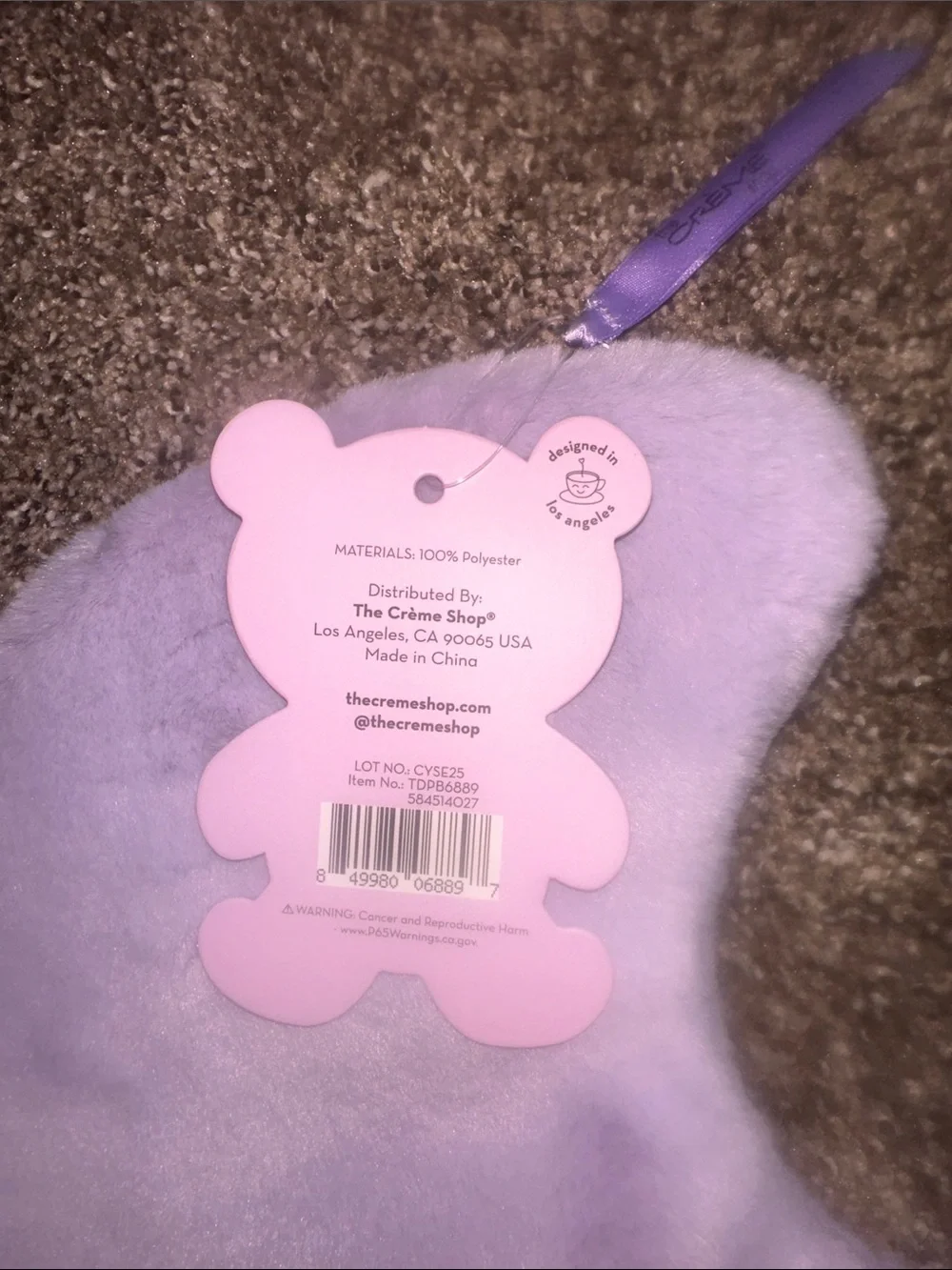 The Creme Shop Teddy Bag Plush Makeup Pouch NWT